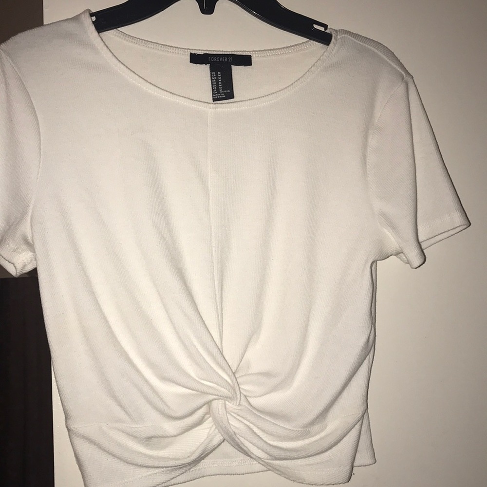 Forever 21 white knotted crop top